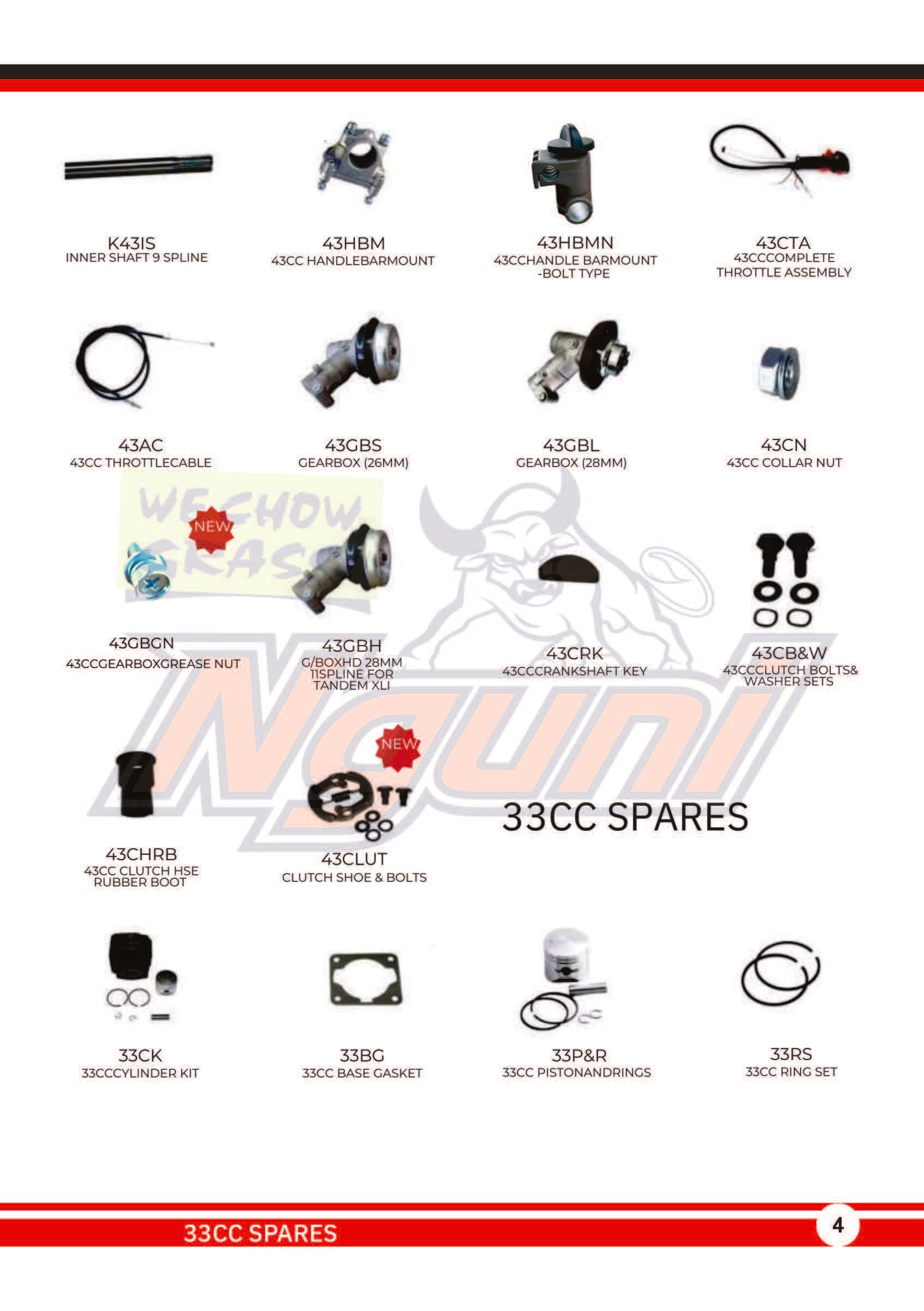 Nguni Brush Cutter – 43CC Clutch Bolts & Washer Sets