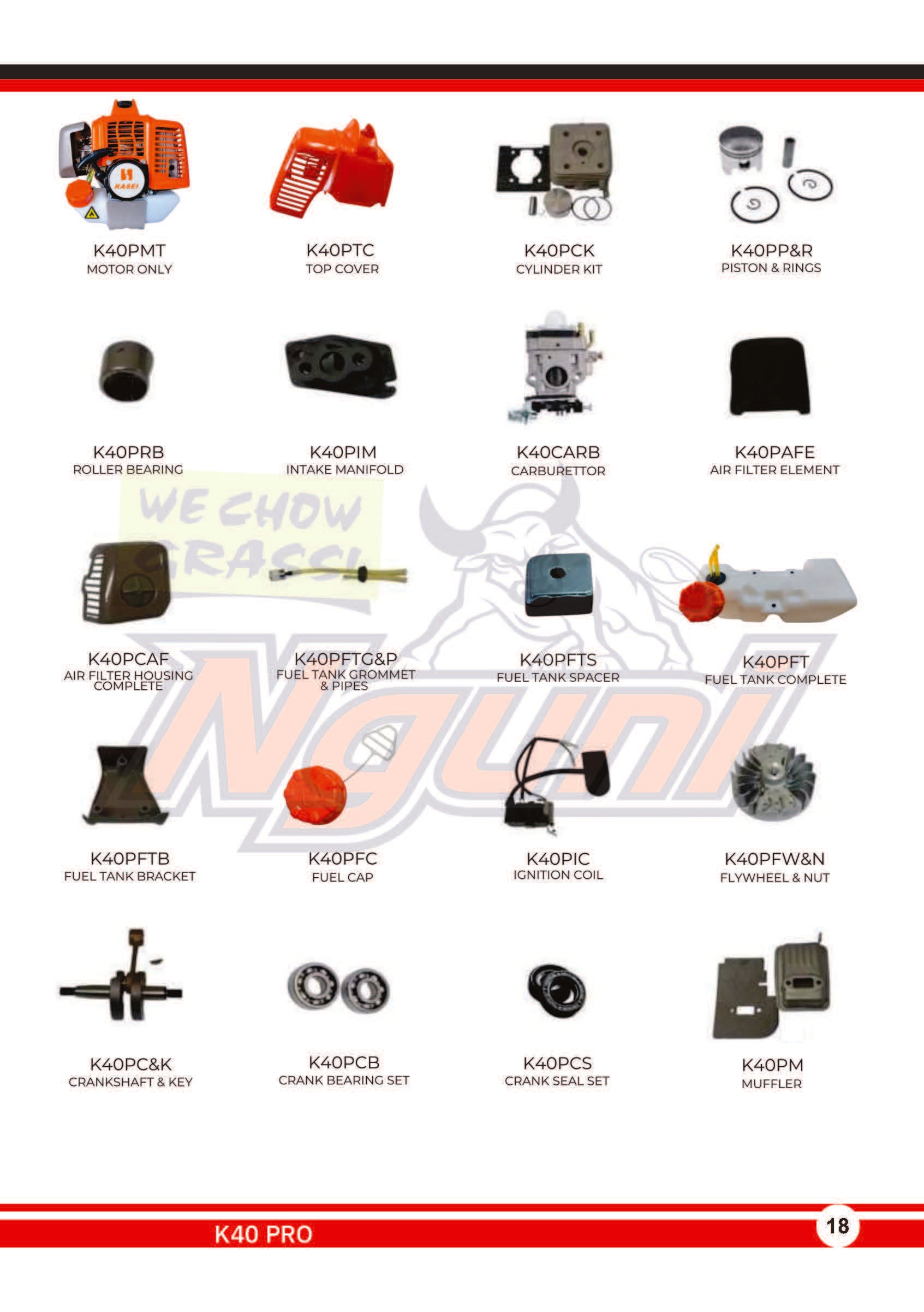 Nguni Brush Cutter – K40 Pro Air Filter Housing Complete