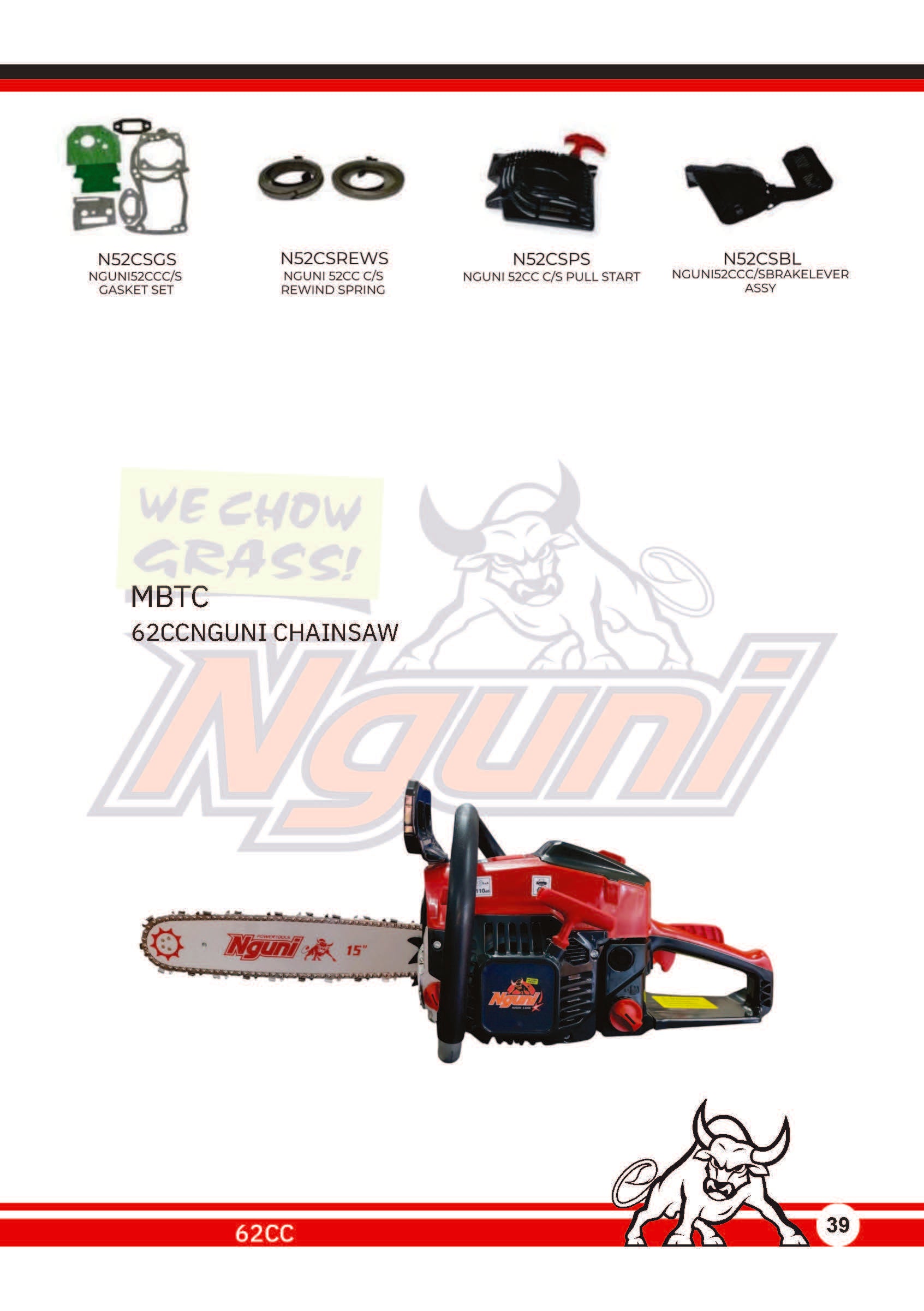 Nguni Chainsaw – 52CC C/S Pull Start