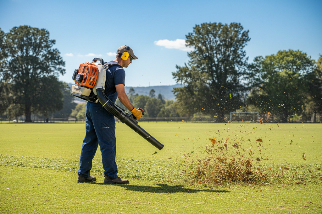 N5800BP Backpack Blower in action