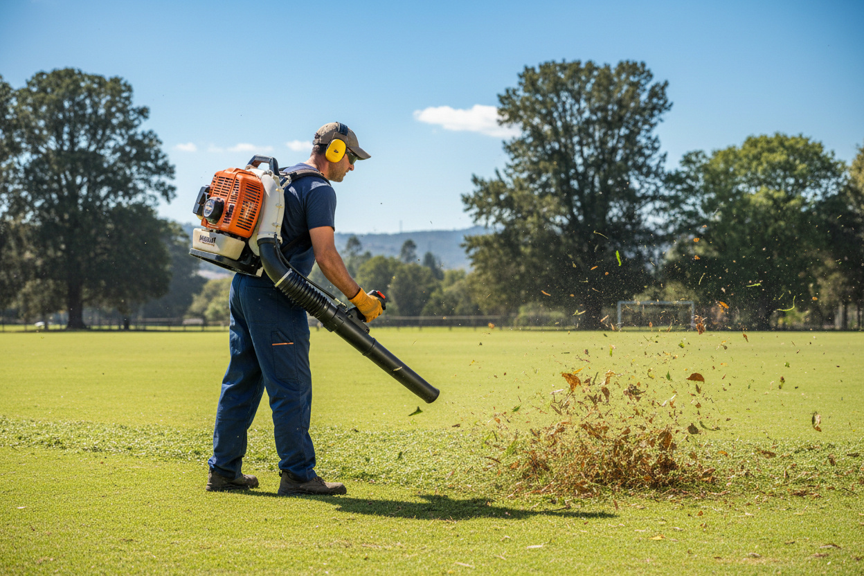 N5800BP Backpack Blower in action